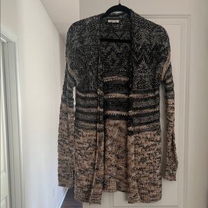 Maurices Boho Knit Cardigan Small Vintage Cozy Open Front Sweater Layering